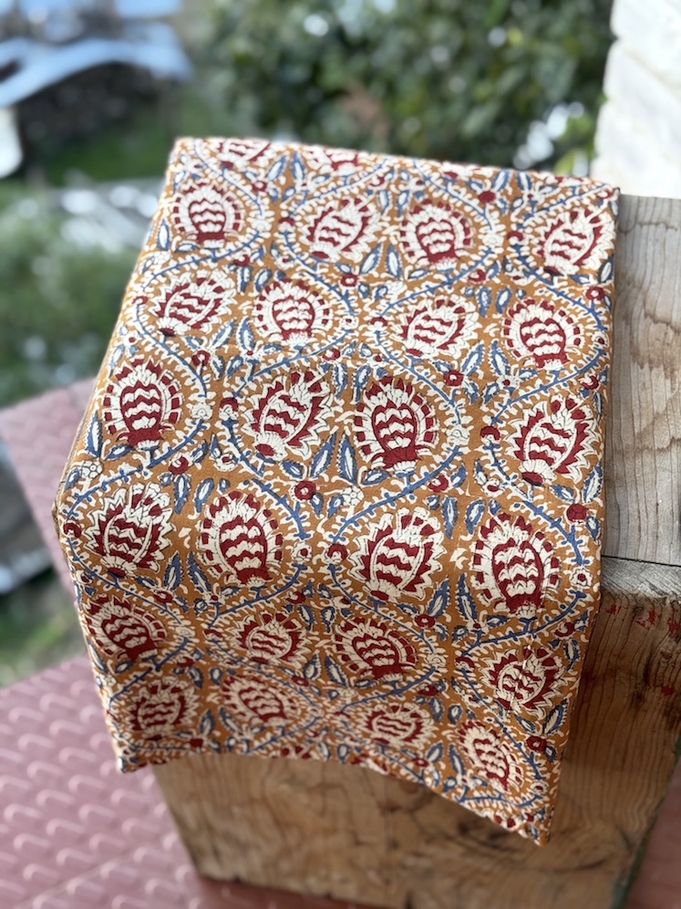 Handblocked cotton fabric