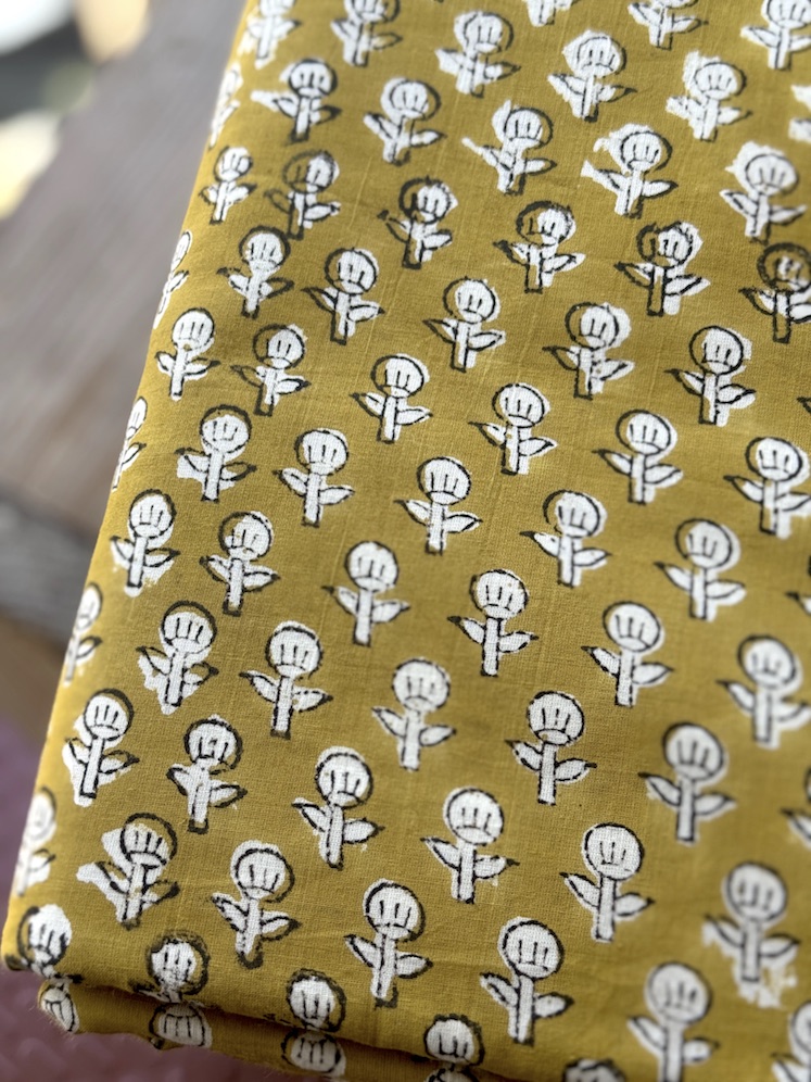 Dabu handblocked cotton fabric