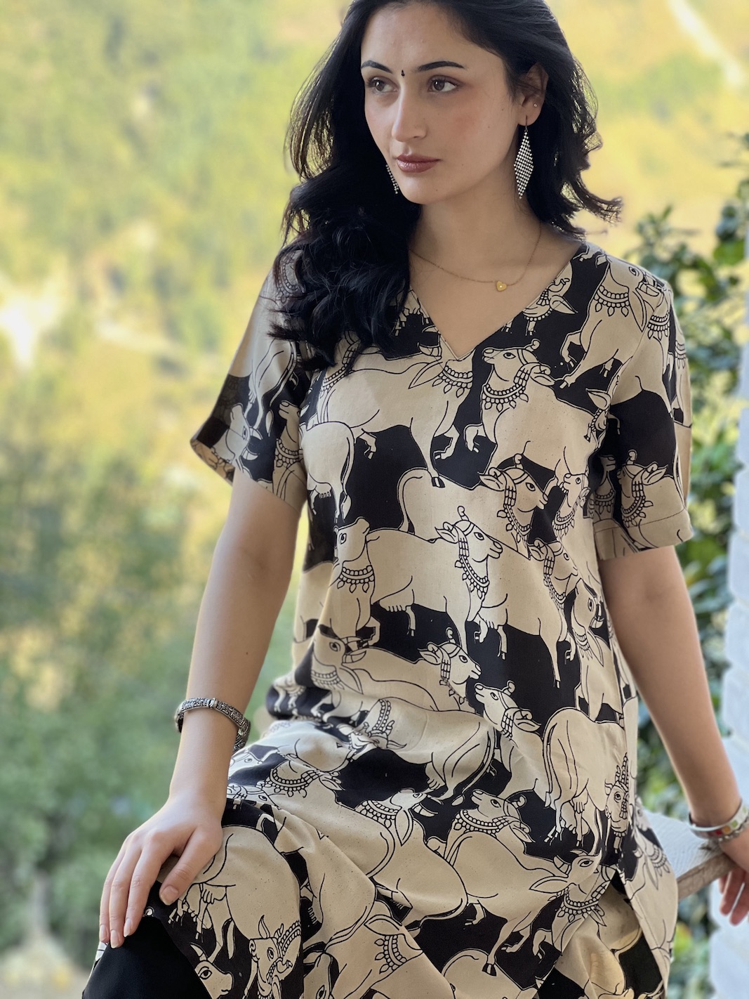Black modal relaxed fit kurta