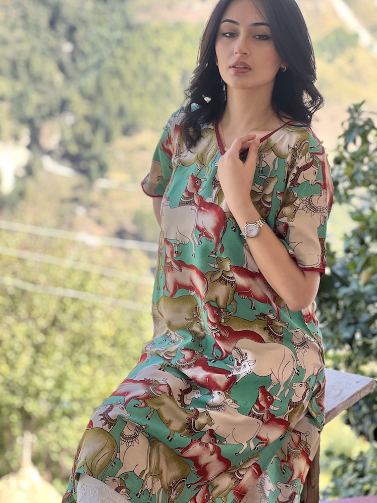 Pichwai modal relaxed fit kurta