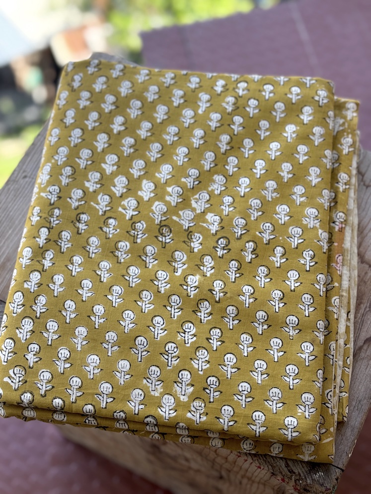 Dabu handblocked cotton fabric