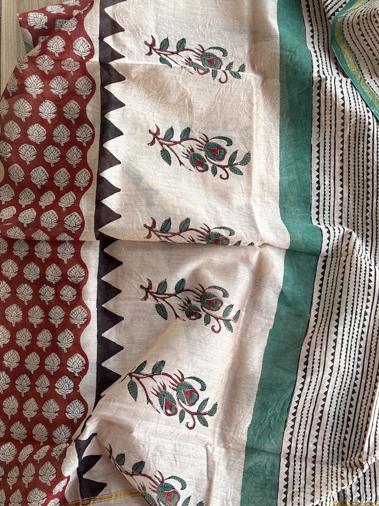 Handblocked chanderi suit 6
