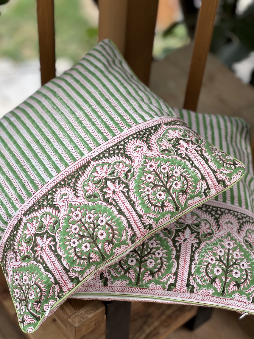 Mughal Block printed cushion covers - set of 2