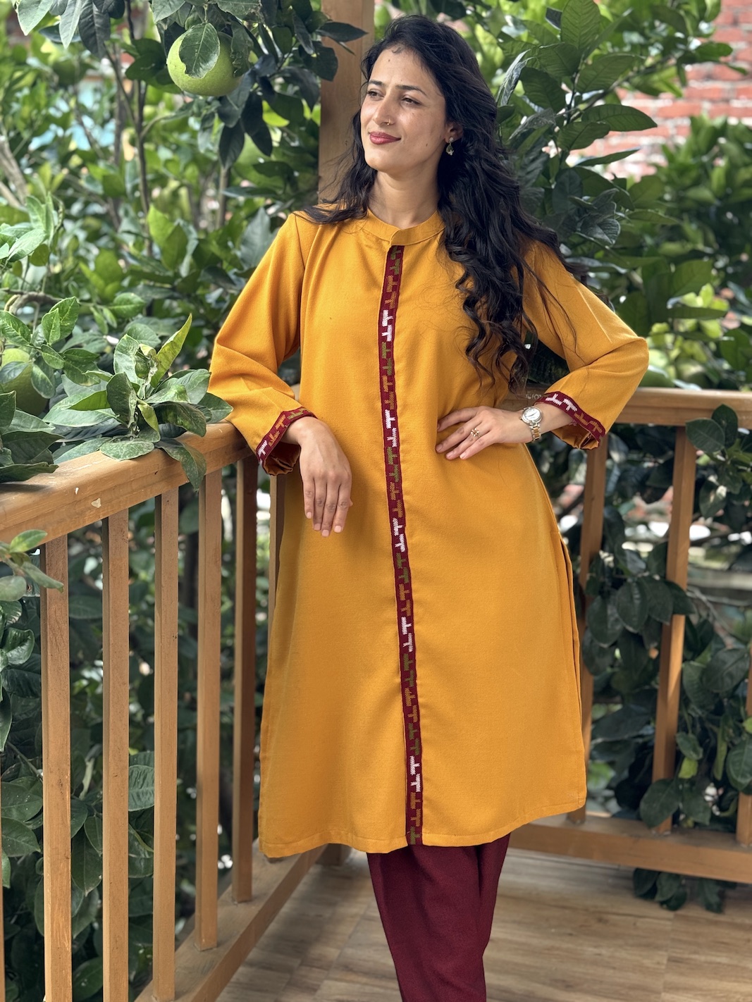 Yellow Himachali kurta