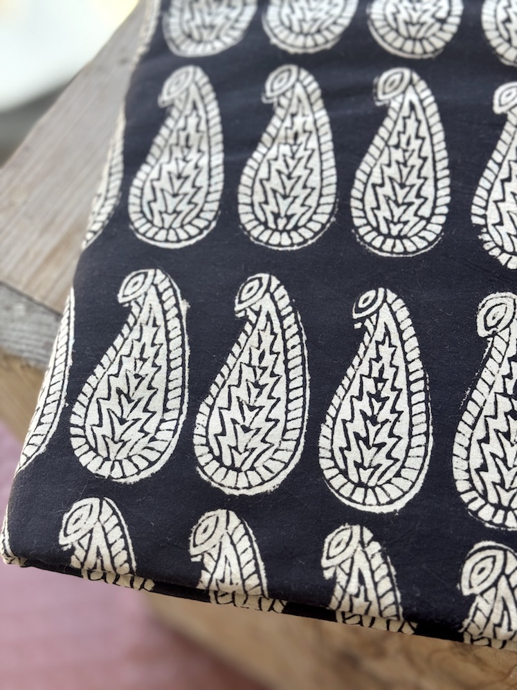 Dabu handblocked cotton fabric