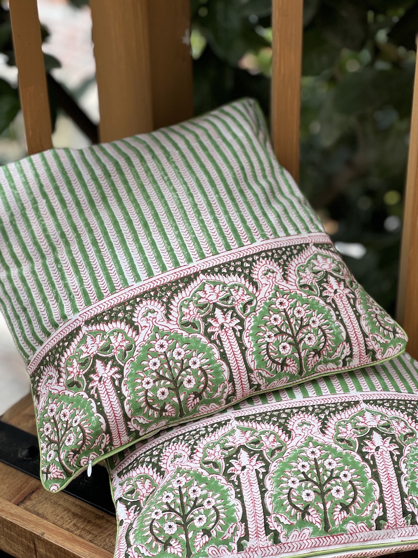 Mughal Block printed cushion covers - set of 2