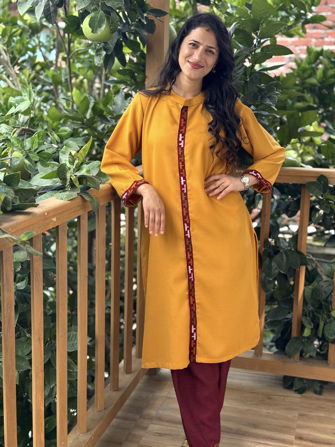 Yellow Himachali kurta