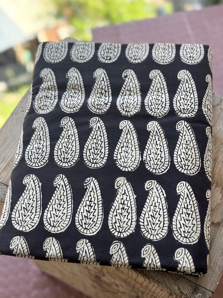 Dabu handblocked cotton fabric
