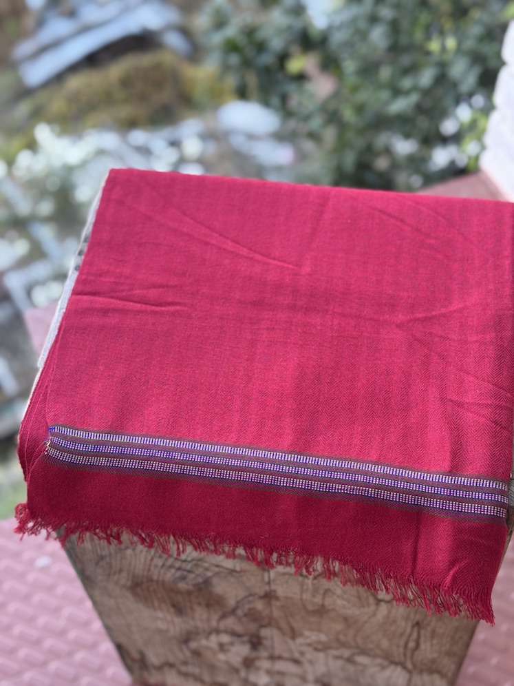 Maroon pure wool stole