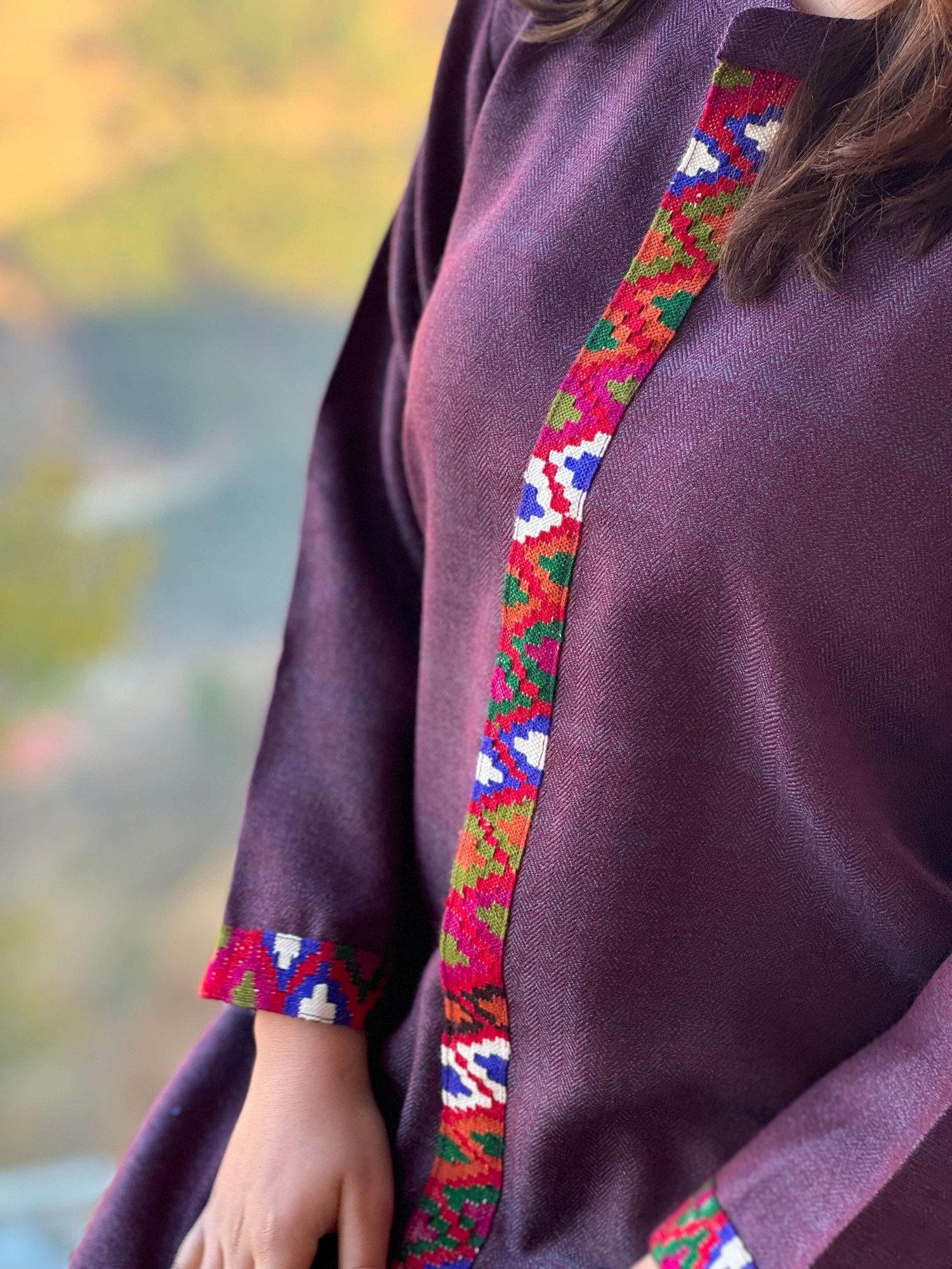 Purple dual tone Himachali kurta