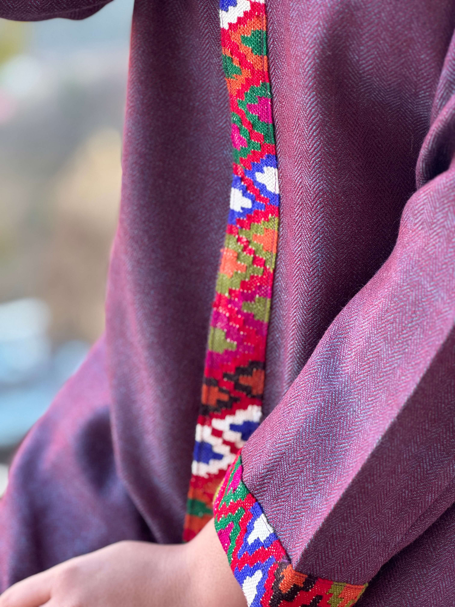 Purple dual tone Himachali kurta