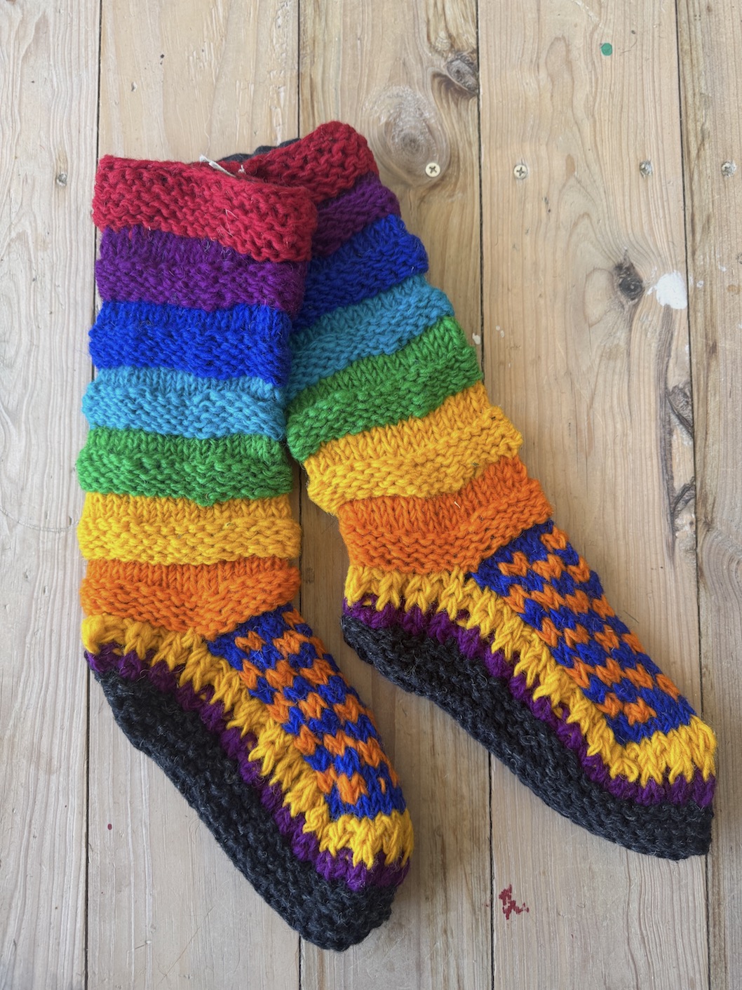 Long Sheep wool socks with fleece lining 24