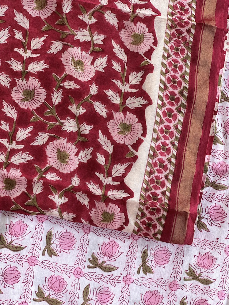 Handblocked chanderi suit 7
