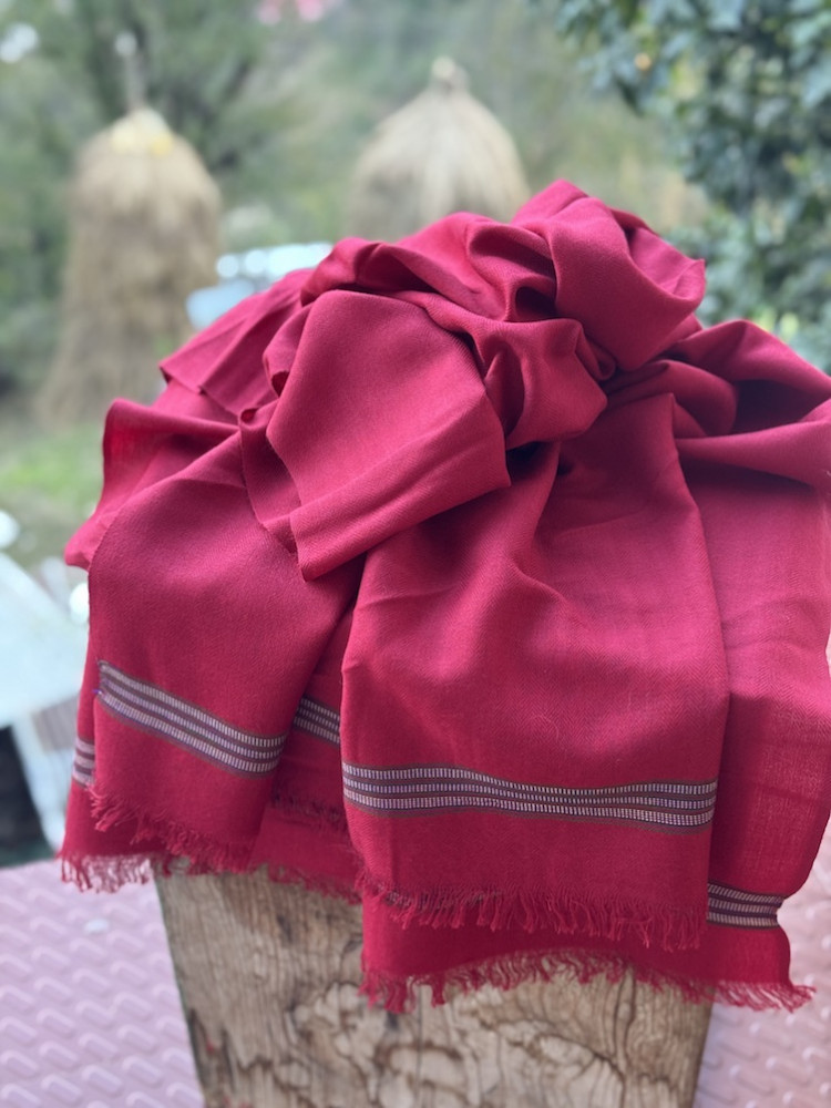 Image of Maroon pure wool stole