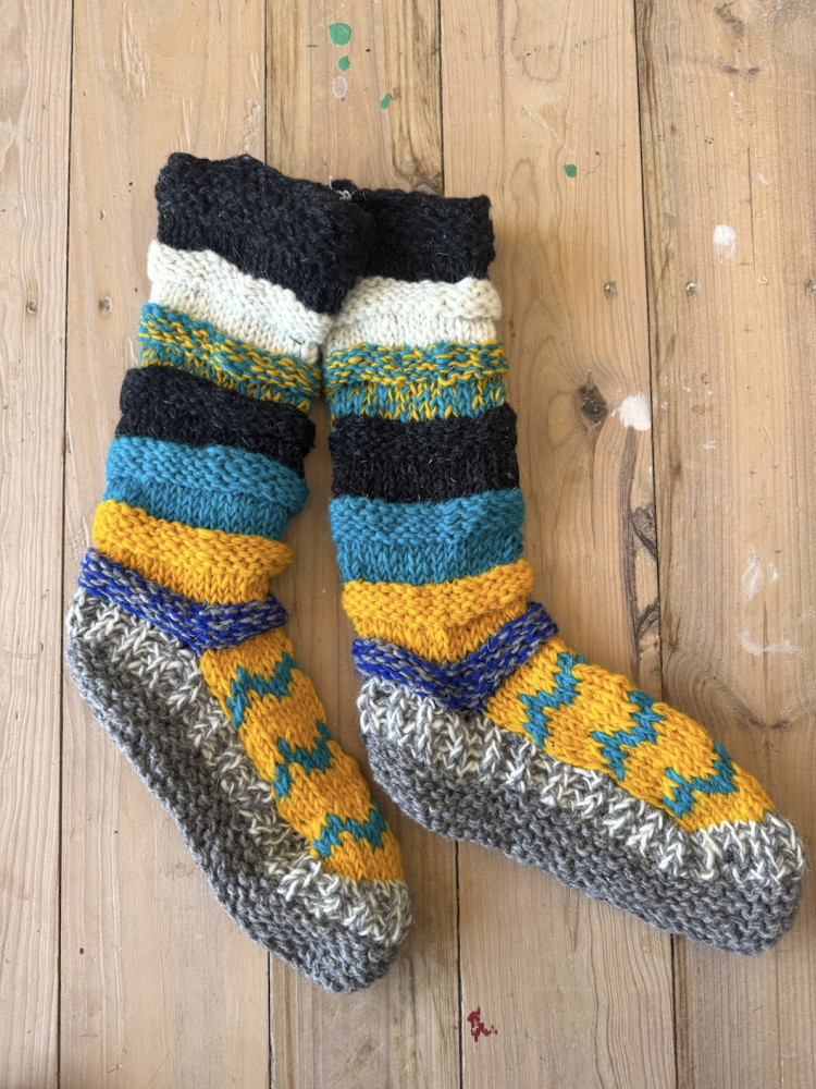 Image of Long Sheep wool socks with fleece lining 23