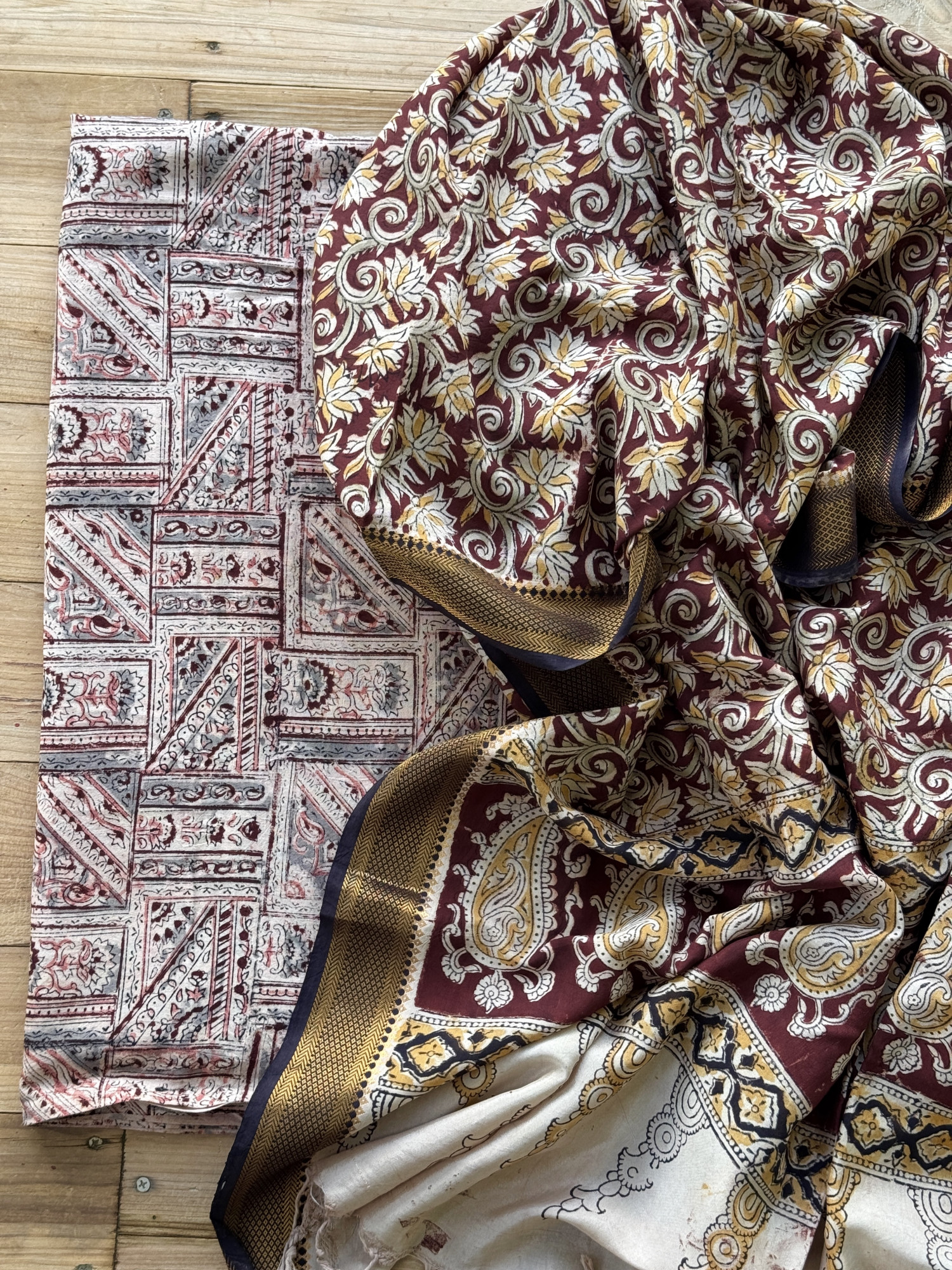 Kalamkari kurta bottom set 8
