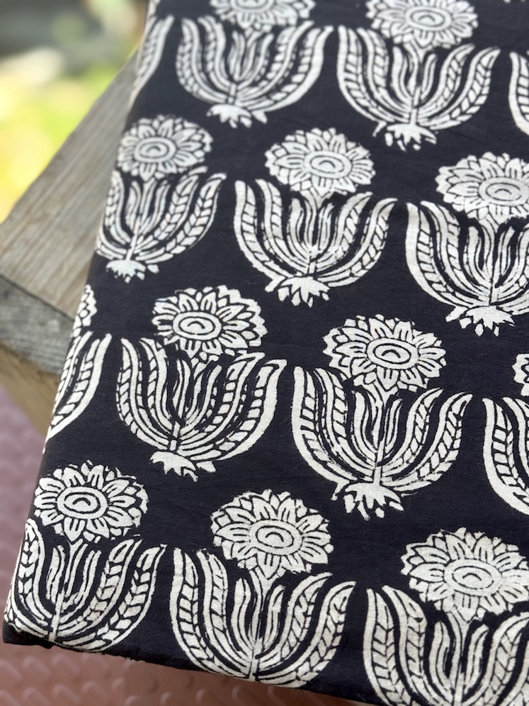 Dabu handblocked cotton fabric