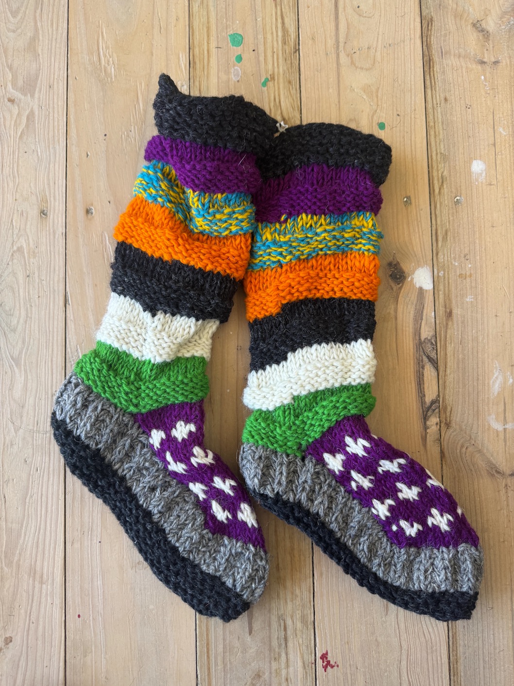 Long Sheep wool socks with fleece lining 22