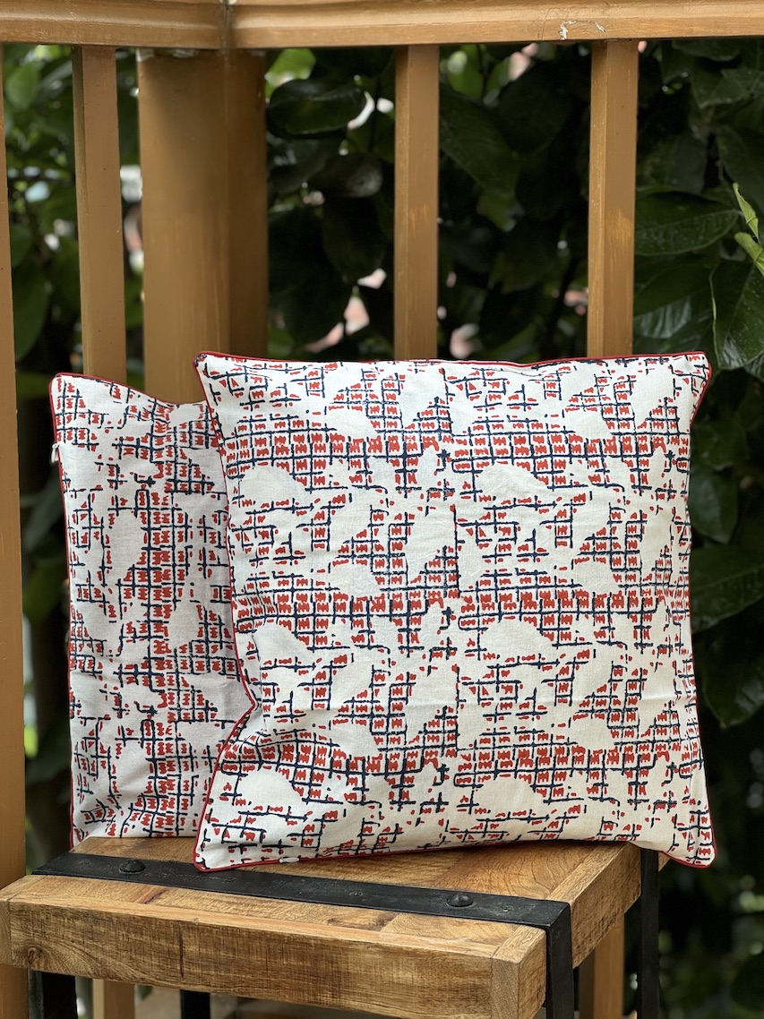 Block printed cushion covers - set of 2