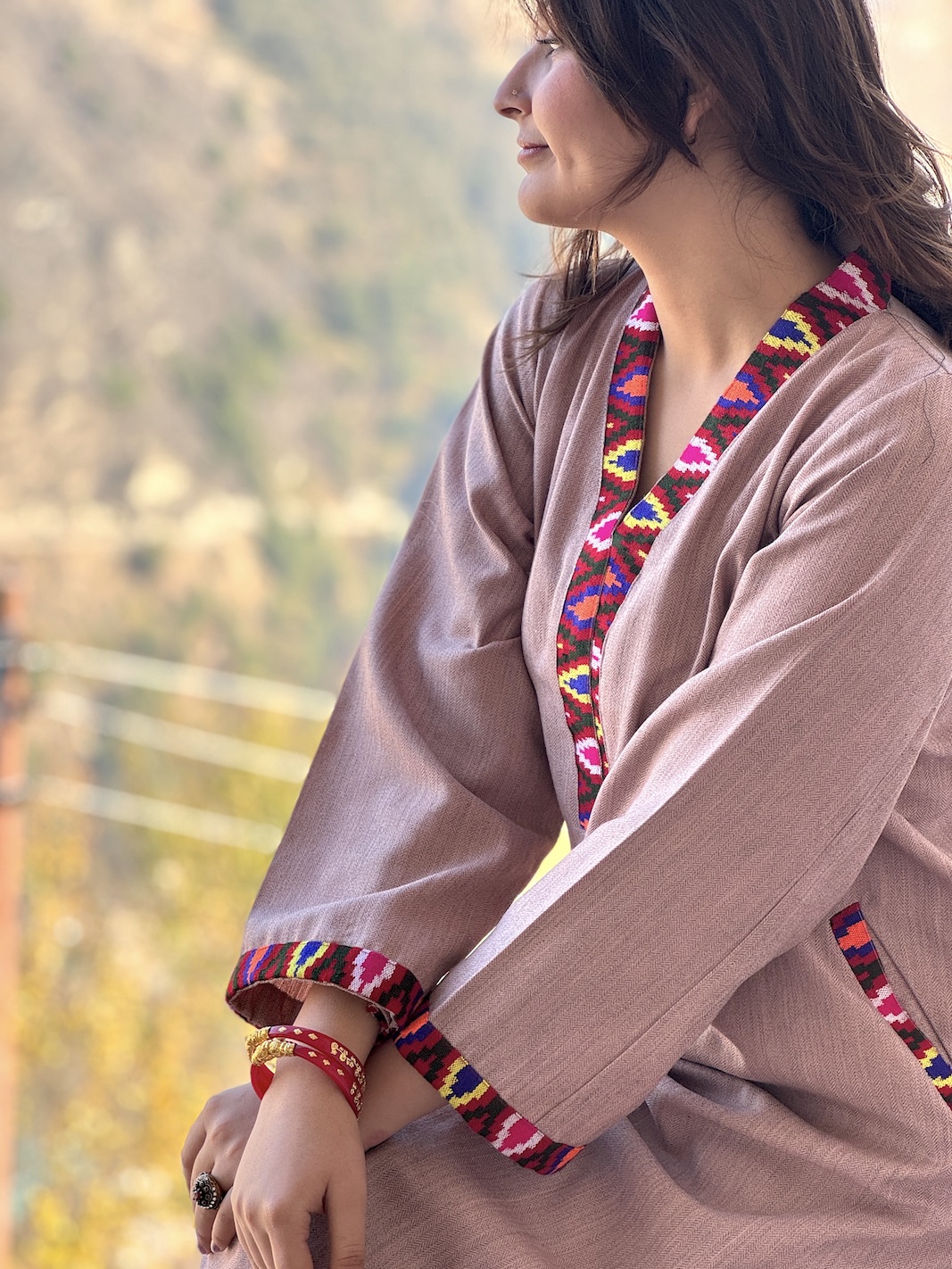 Pink Himachali kurta