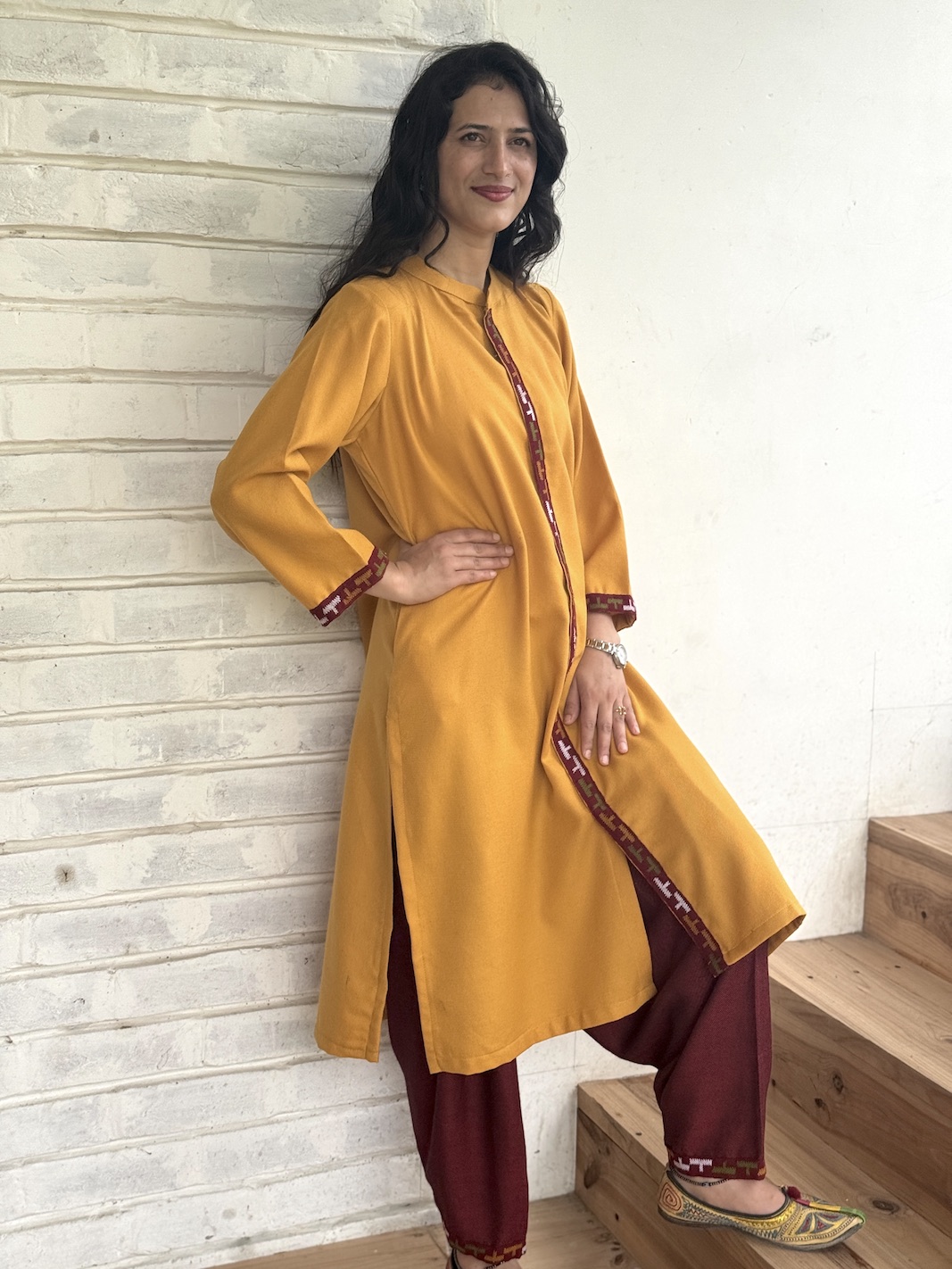 Yellow Himachali kurta