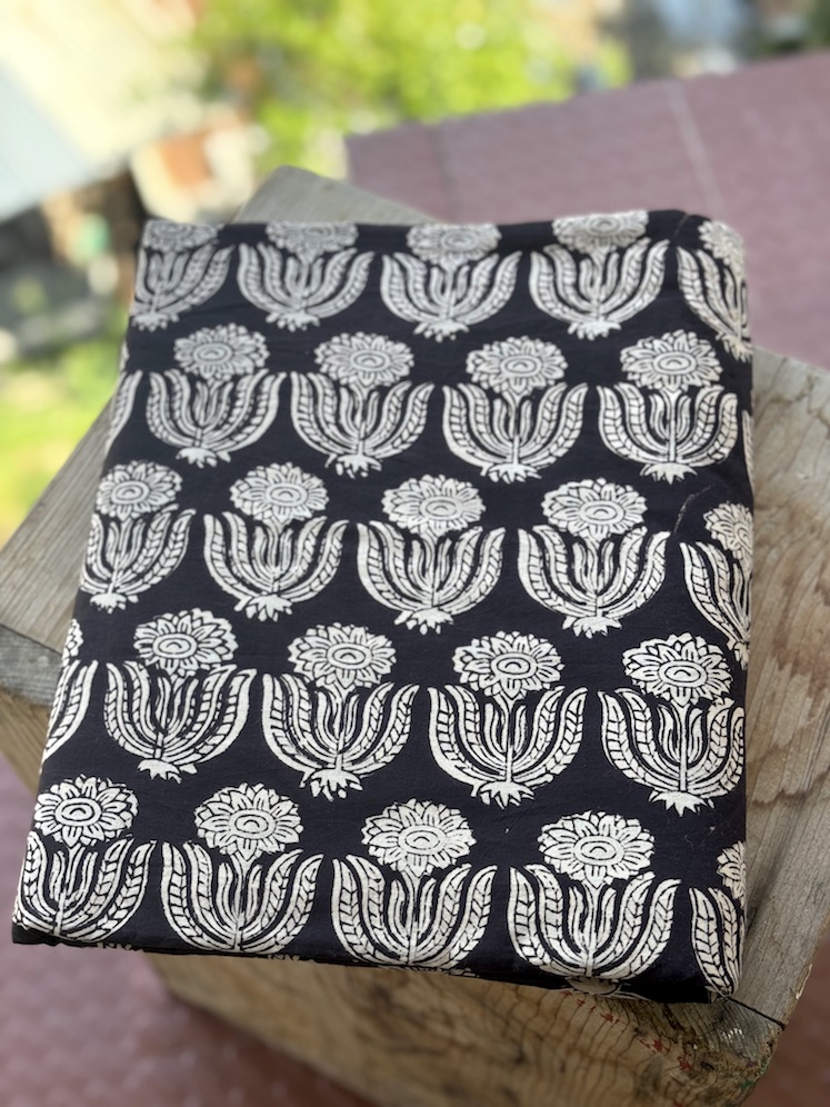 Dabu handblocked cotton fabric