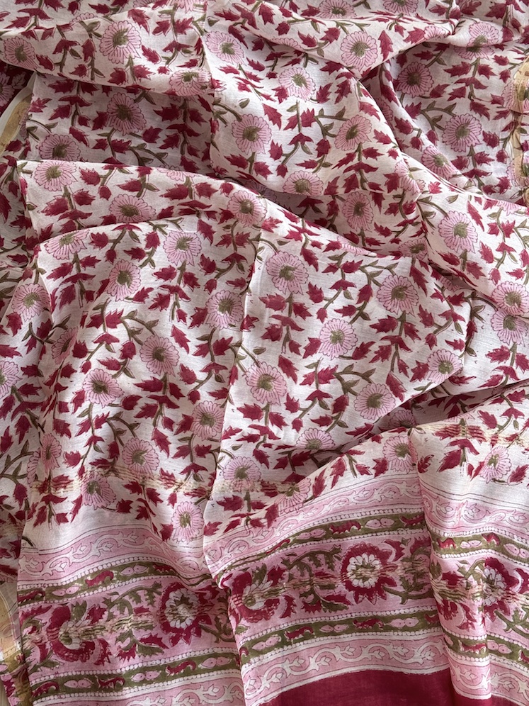 Handblocked chanderi suit 7