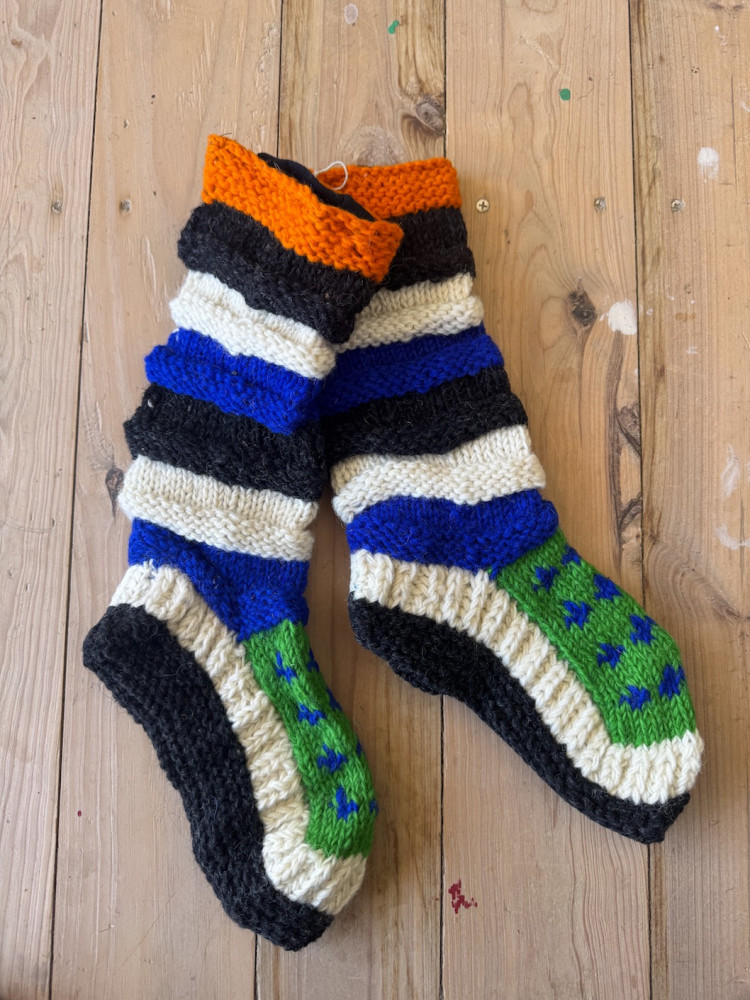 Image of Long Sheep wool socks with fleece lining 21