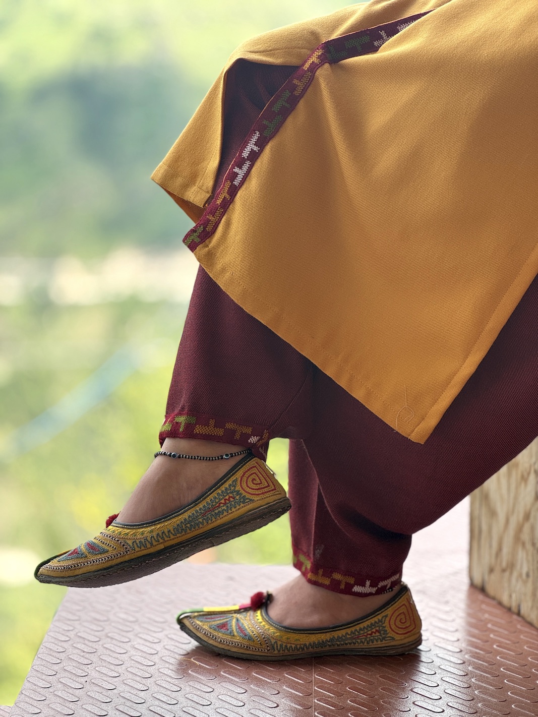 Yellow Himachali kurta