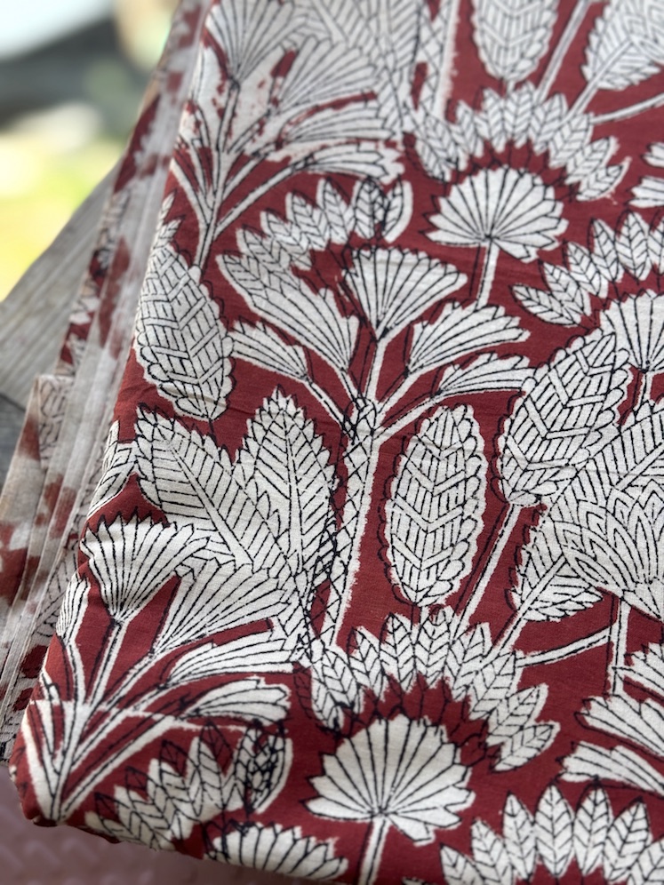 Dabu handblocked cotton fabric