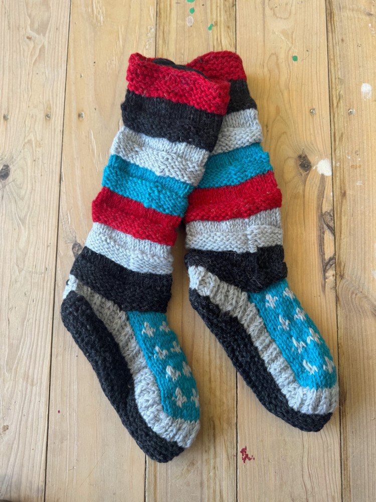 Image of Long Sheep wool socks with fleece lining 20
