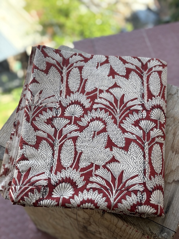 Dabu handblocked cotton fabric