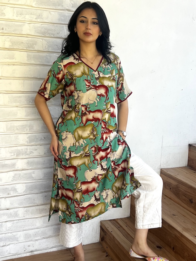 Pichwai modal relaxed fit kurta