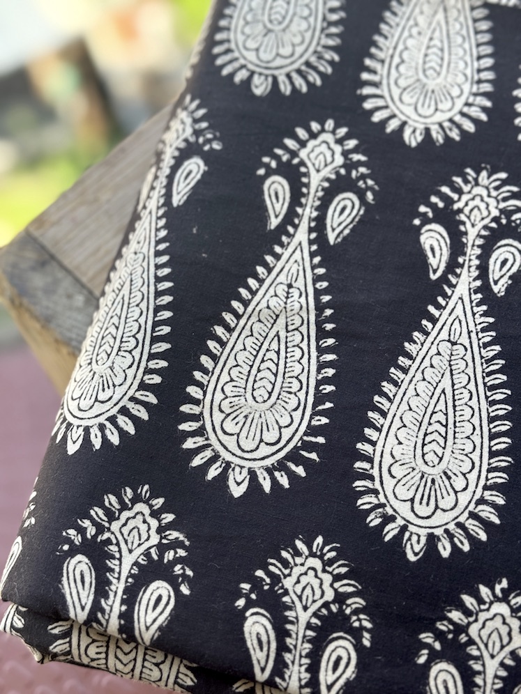 Dabu handblocked cotton fabric