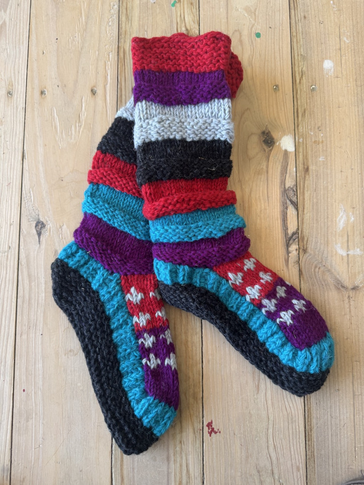 Image of Long Sheep wool socks with fleece lining 18