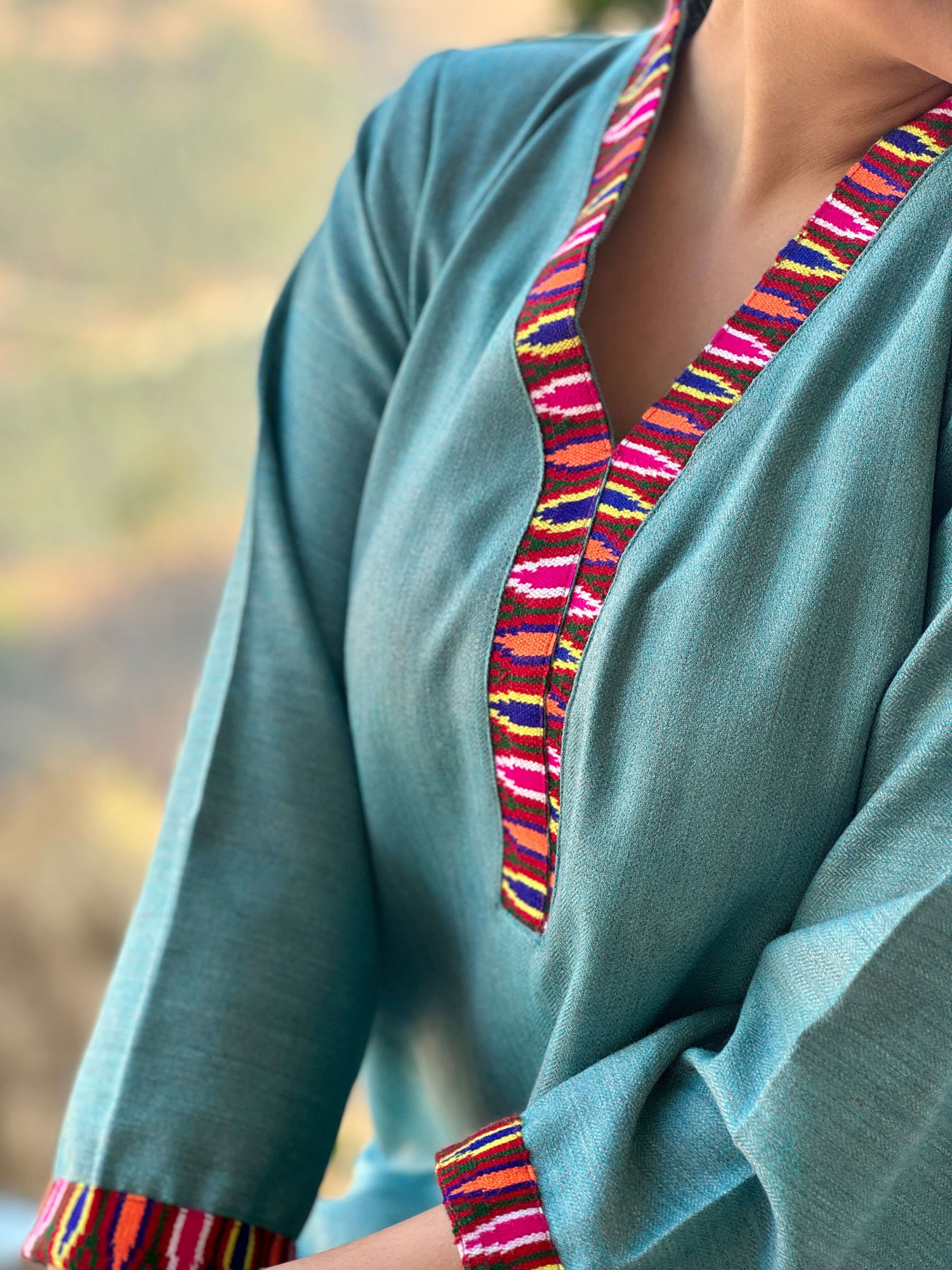 Sky blue Himachali kurta