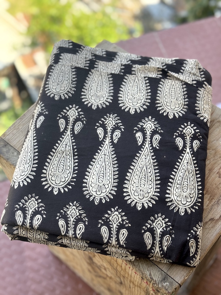 Dabu handblocked cotton fabric