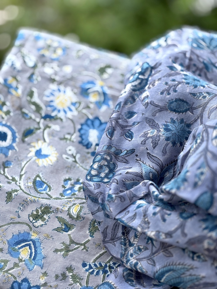 Grey chanderi kurta dupatta set