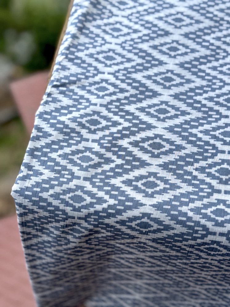 Handblocked cotton fabric