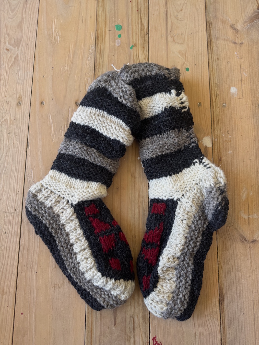 Long Sheep wool socks with fleece lining 13