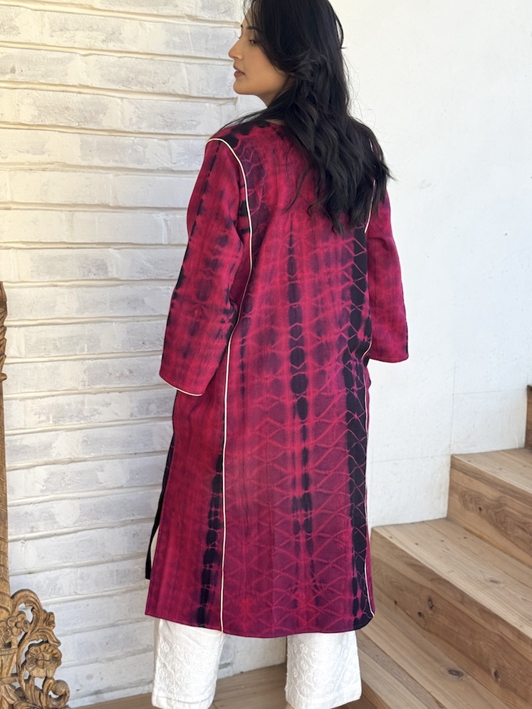 Pink black Himachali pheran