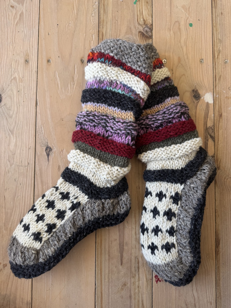 Image of Long Sheep wool socks with fleece lining 12