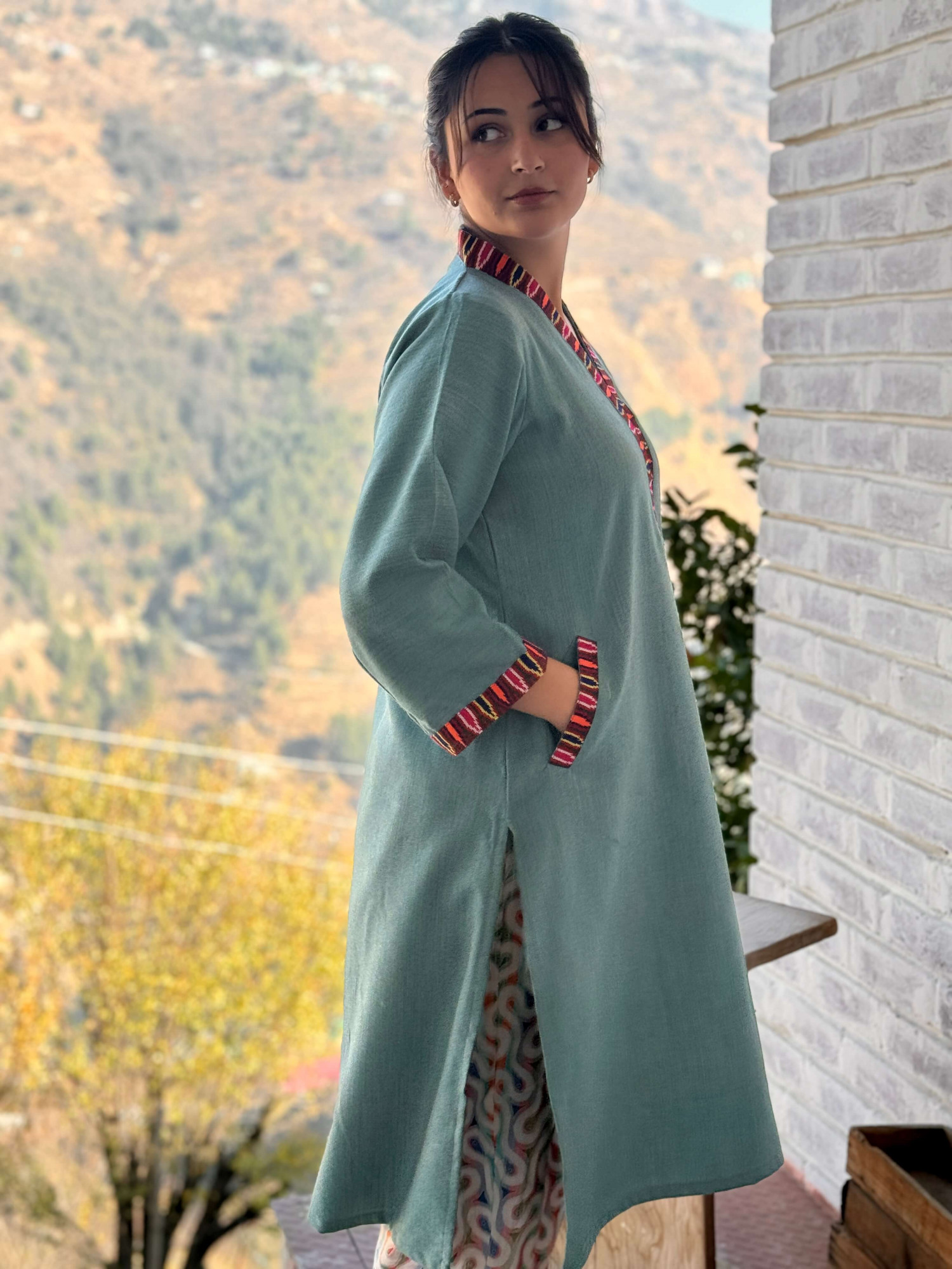 Sky blue Himachali kurta