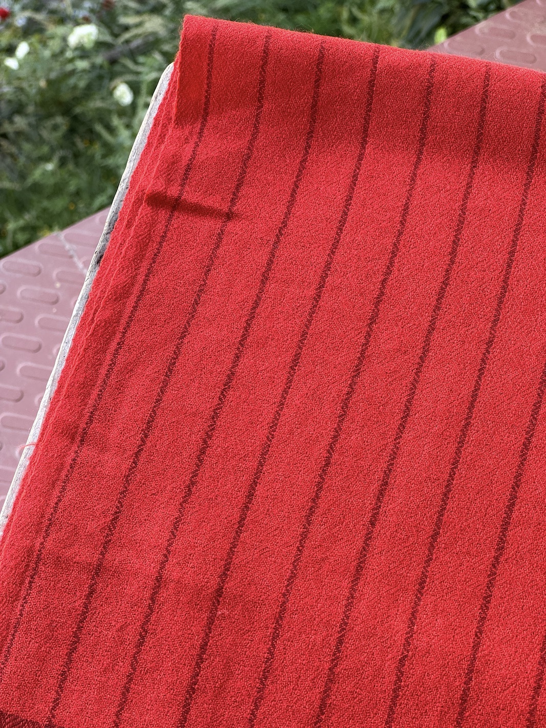 Tangerine striped angora wool stole