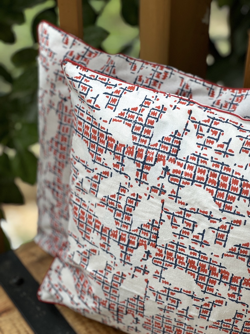Block printed cushion covers - set of 2