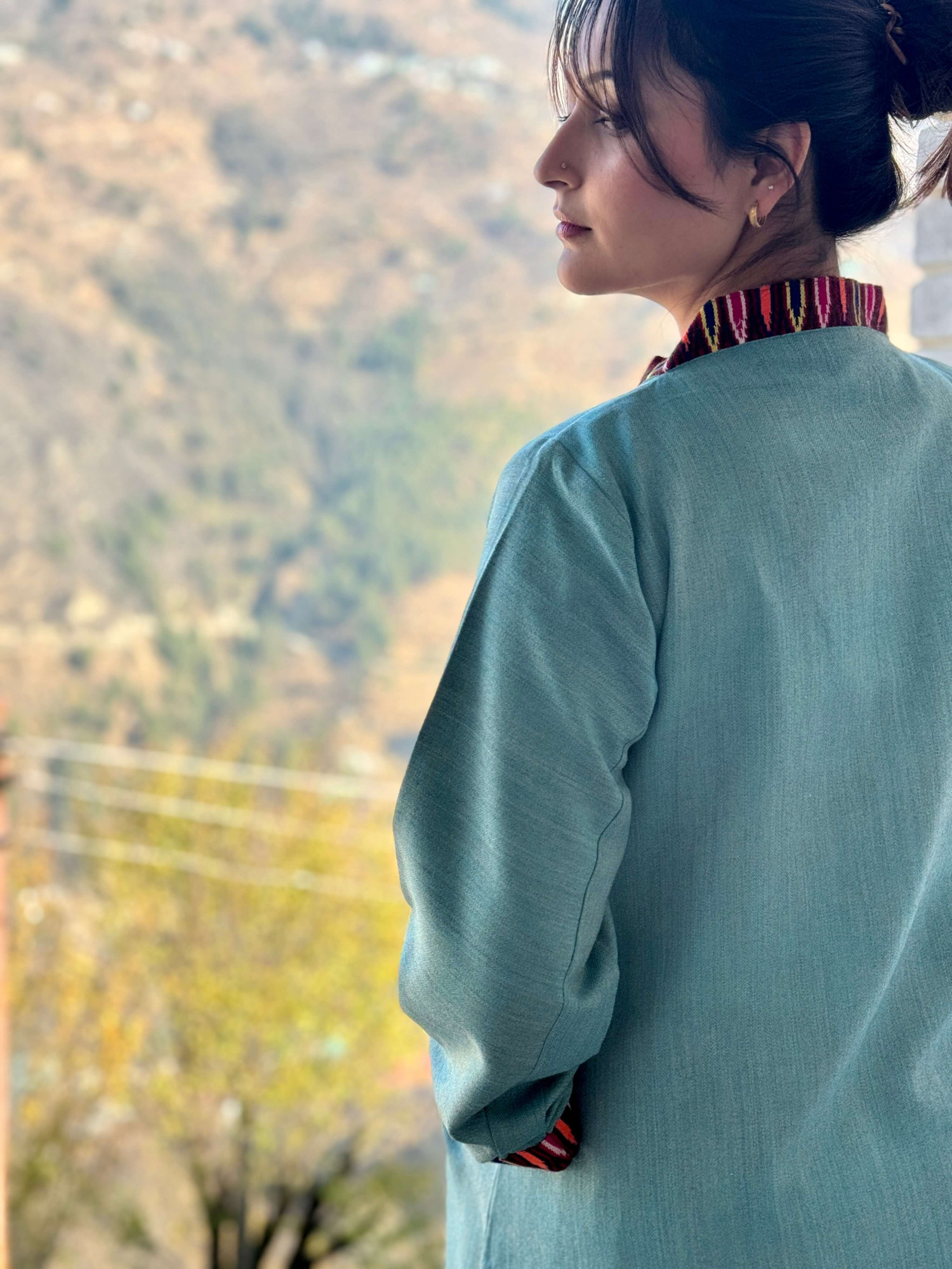 Sky blue Himachali kurta