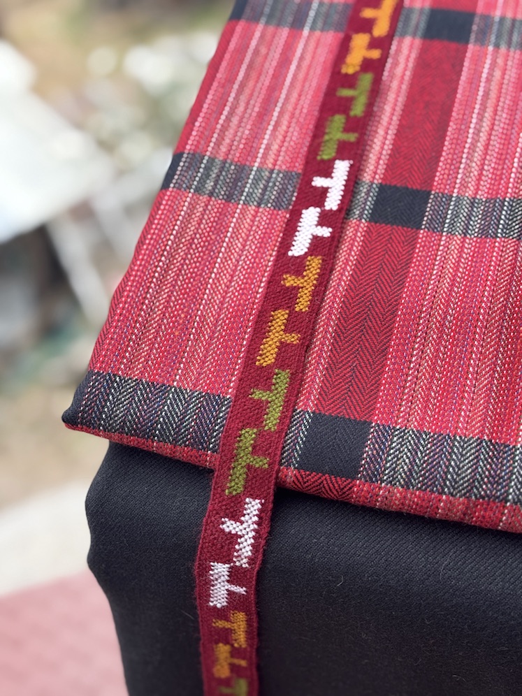 Red striped pure wool suit