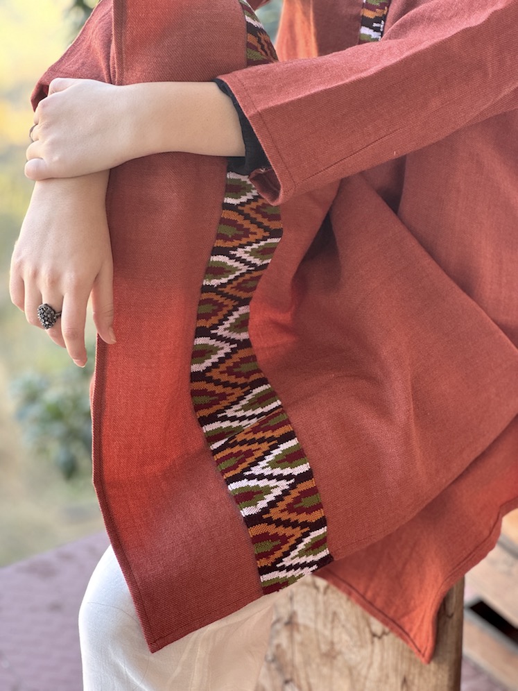 Rust pure wool Himachali kurta