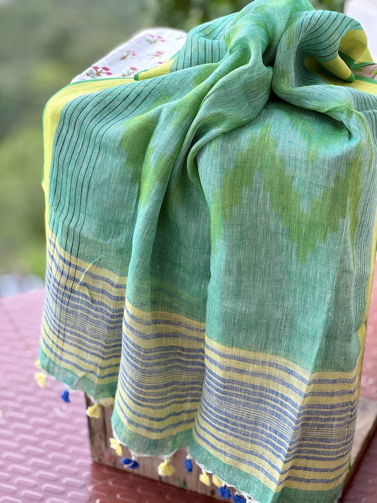Cotton suit with pure linen dupatta