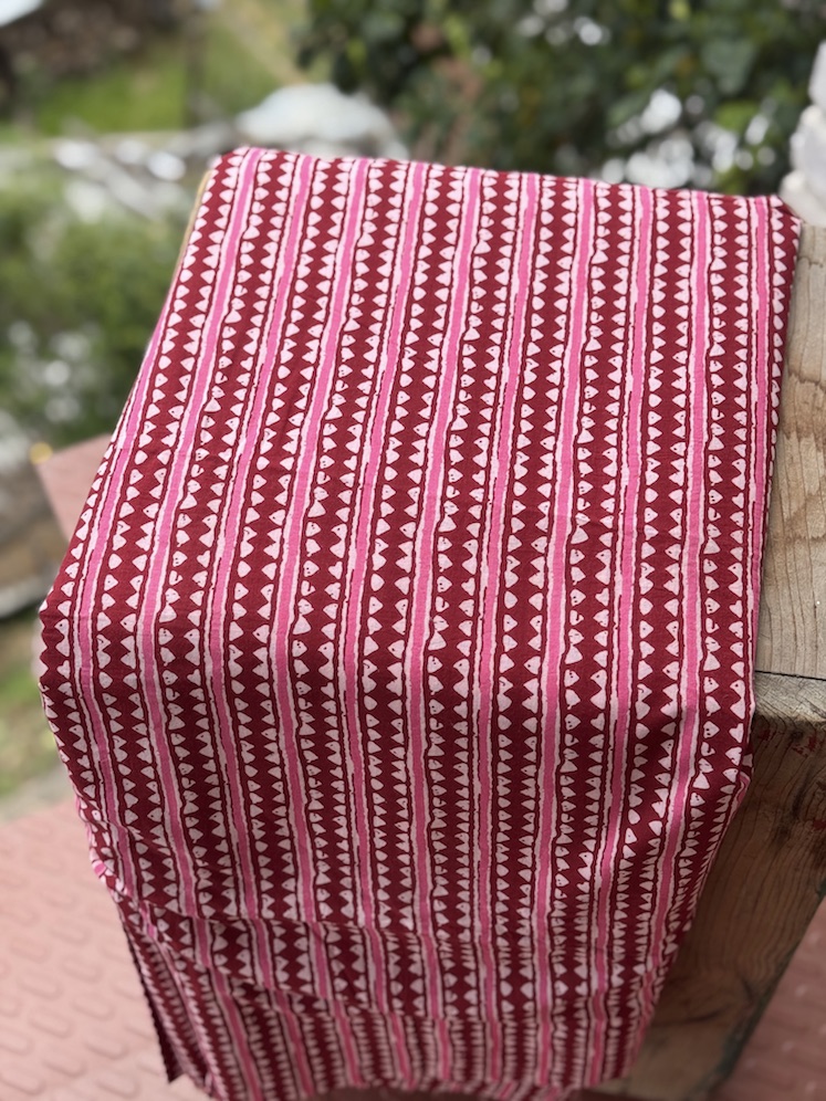 Block printed cotton fabric